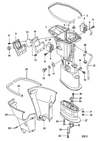 Корпус карданного вала 4-Х ТАКТНОГО ПЛМ MERCURY 20 Серийный номер от 0R235168 и выше