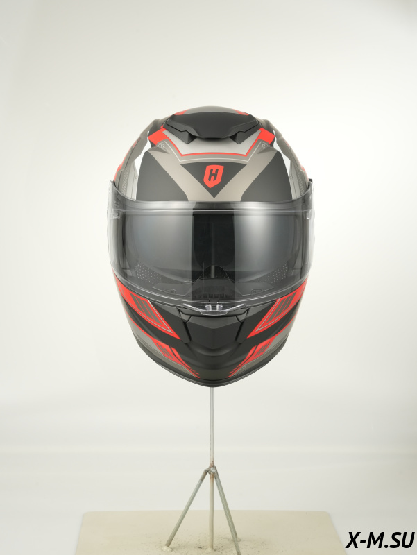 Шлем модуляр HETOSHI FF935 Shogun цв.Черно-серо-красный  Матовый  р.S